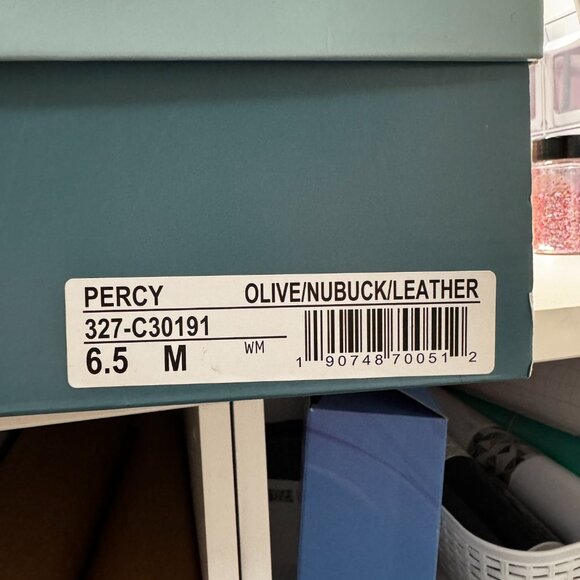 Cliffs Olive Green Wedge Booties Percy Size 6.5 M Leather Like New With Box - Picture 2 of 7